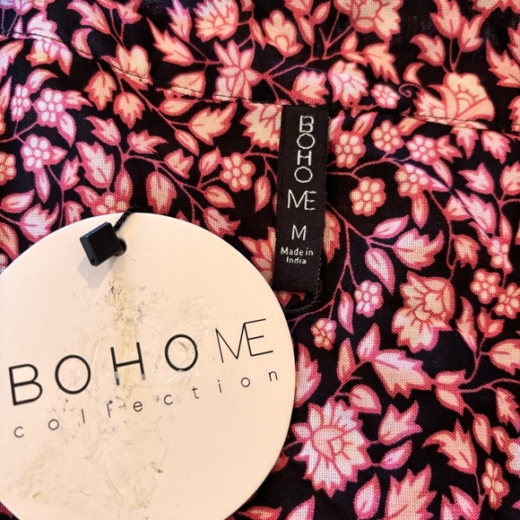NWT Boho Me Collection Floral Wrap Blouse Top,Medium,Pink/Black, Spring Summer - Picture 6 of 10